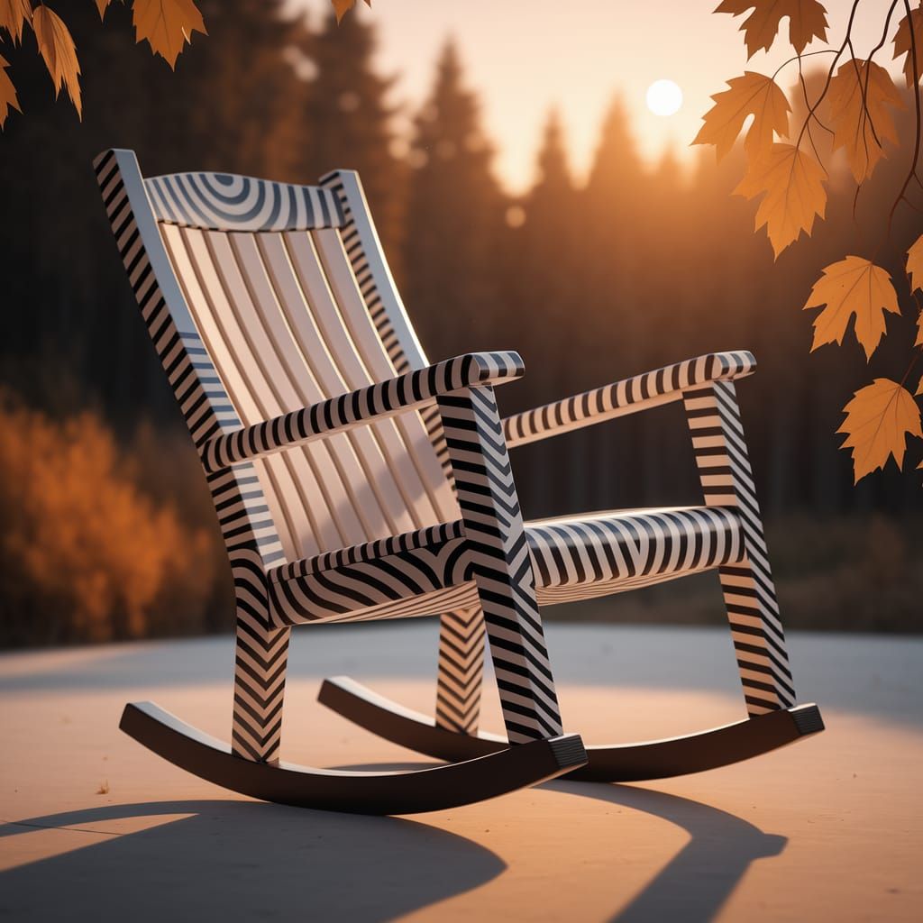 Op Art Rocking Chair in Golden Sunset