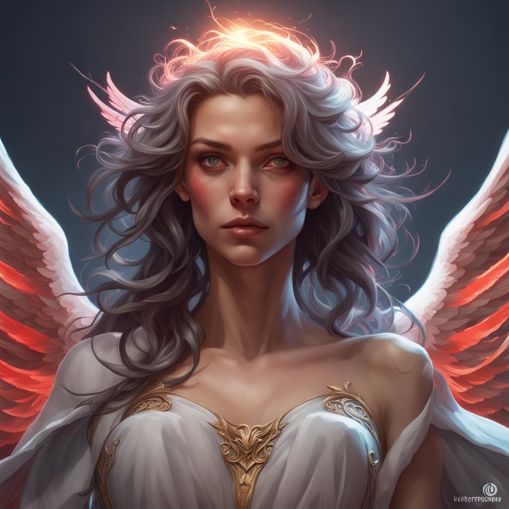 Angelic Demon Portrait in Hyperdetailed Style