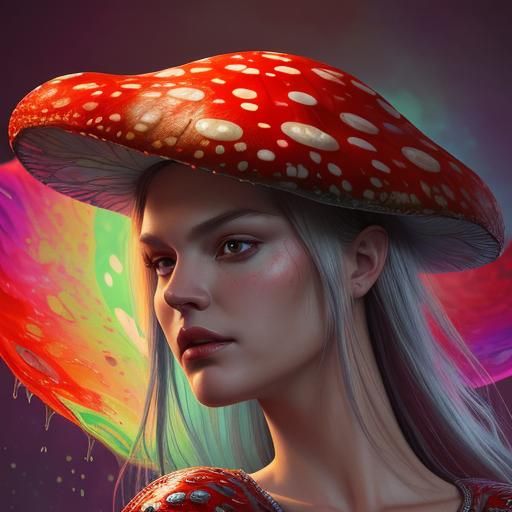 Hyperrealistic Portrait of Amanita Muscaria