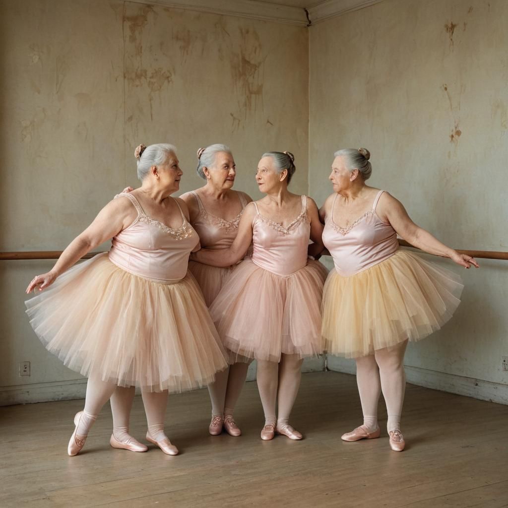 Surrealist Ballerinas in Dusty Dance Studio