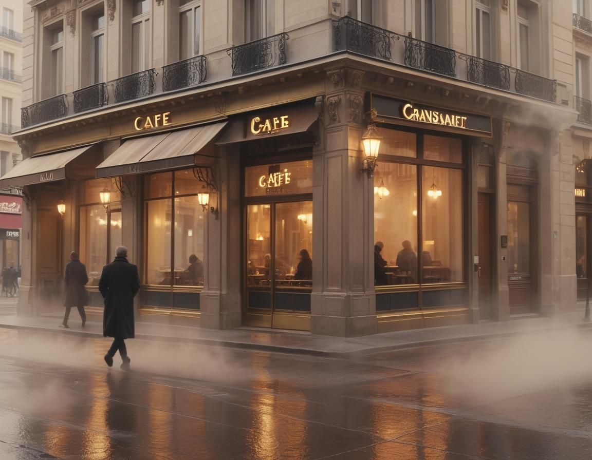 Elegant Winter Coats Hurry Through Golden Light of Paris