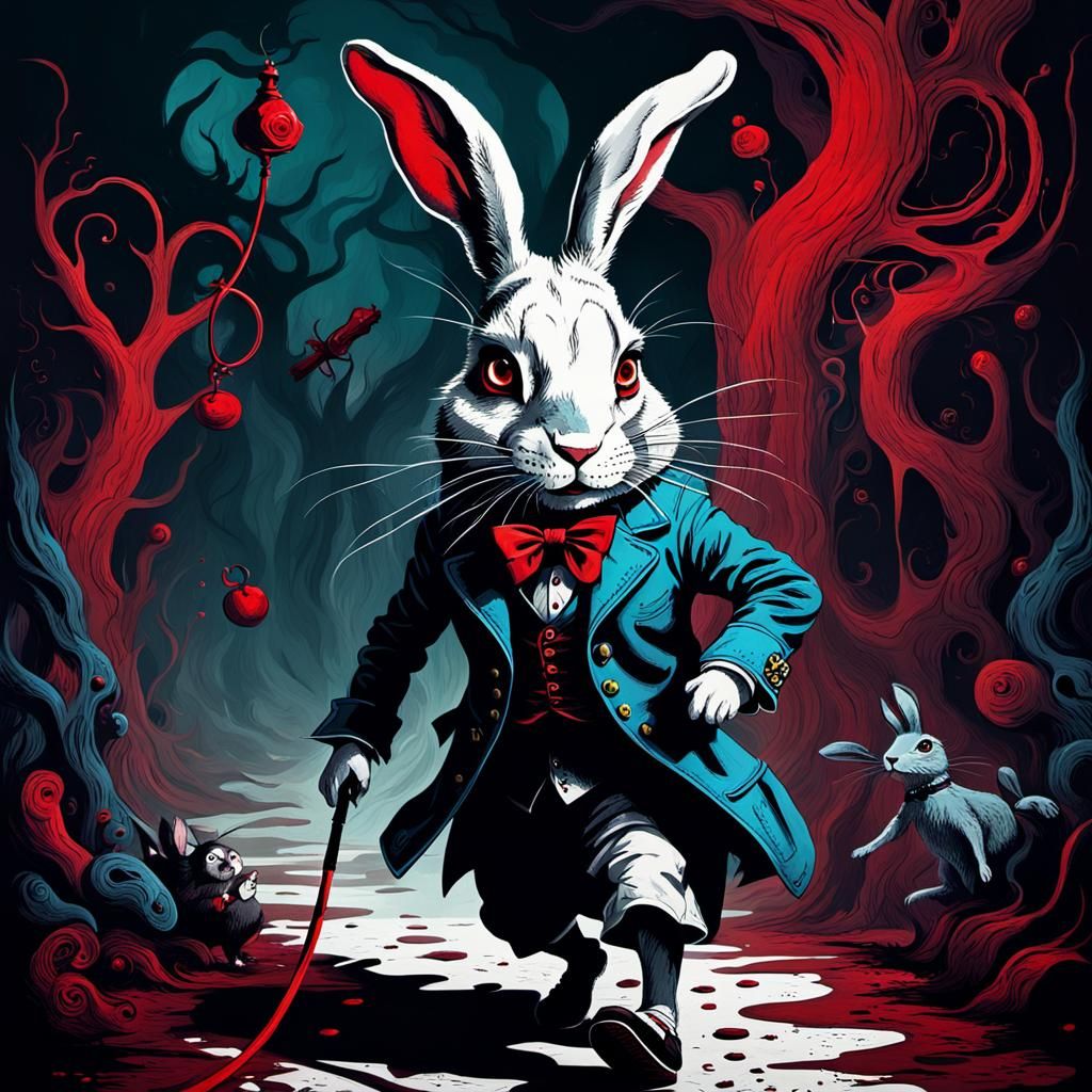 Dark Alice in Wonderland Horror Art
