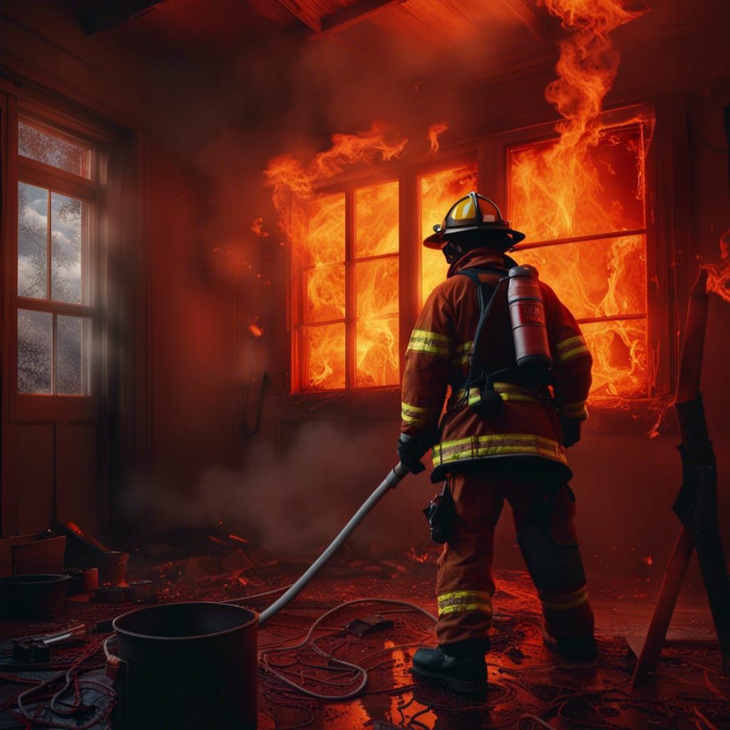Firefighter Rescue From Burning House in 4K