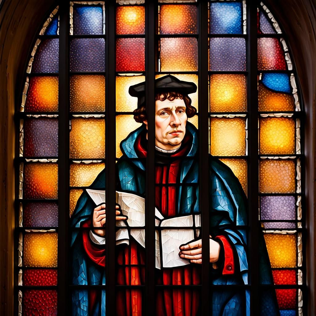 Stained Glass: Martin Luther at Wittenberg