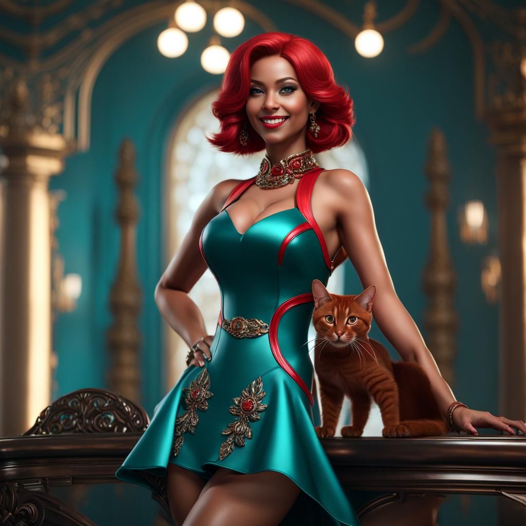 Red Cat Woman Portrait in Unreal Engine