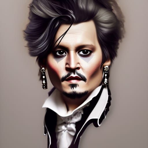 Johnny Depp as Mozart in Digital Painting