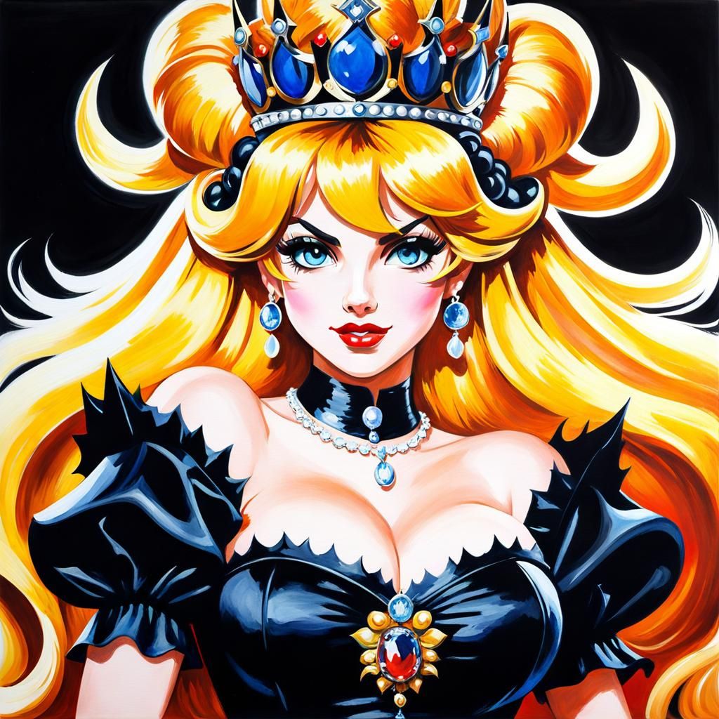 Gorgeous Bowsette: Impressionist Oil and Watercolor Painting