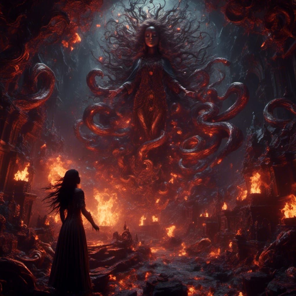 Goddess of Destruction in Dark Magic Style