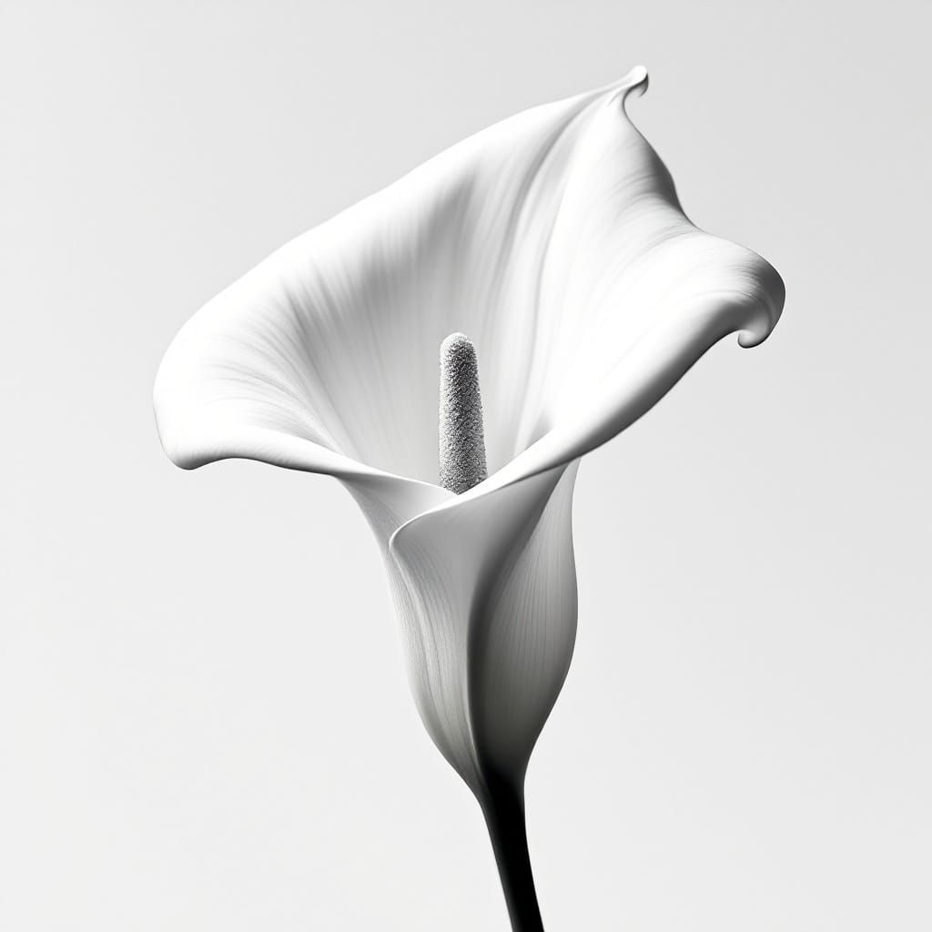 Elegant Cala Lily Macro Photo in Mapplethorpe Style