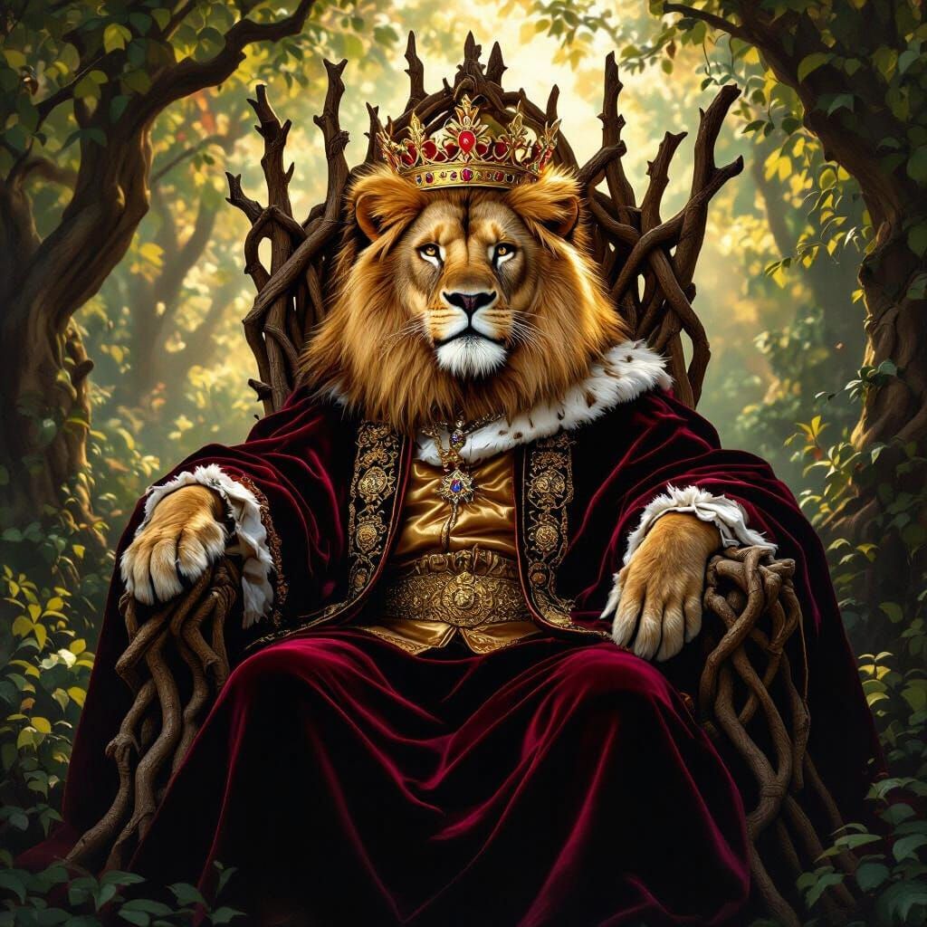 Lion King in Baroque Style, Golden Light