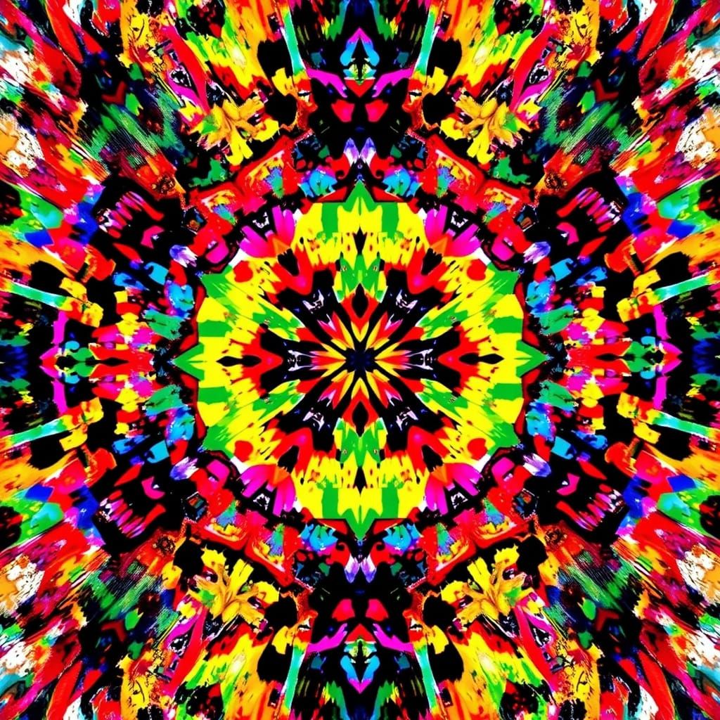 Rainbow Kaleidoscope in Graffiti Art Style