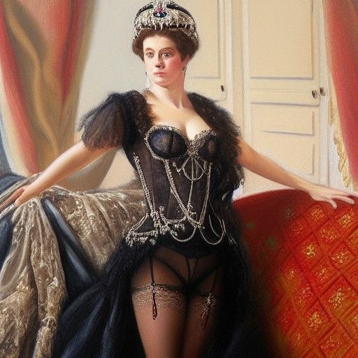 Empress of Austria in Lingerie, Oil Painting