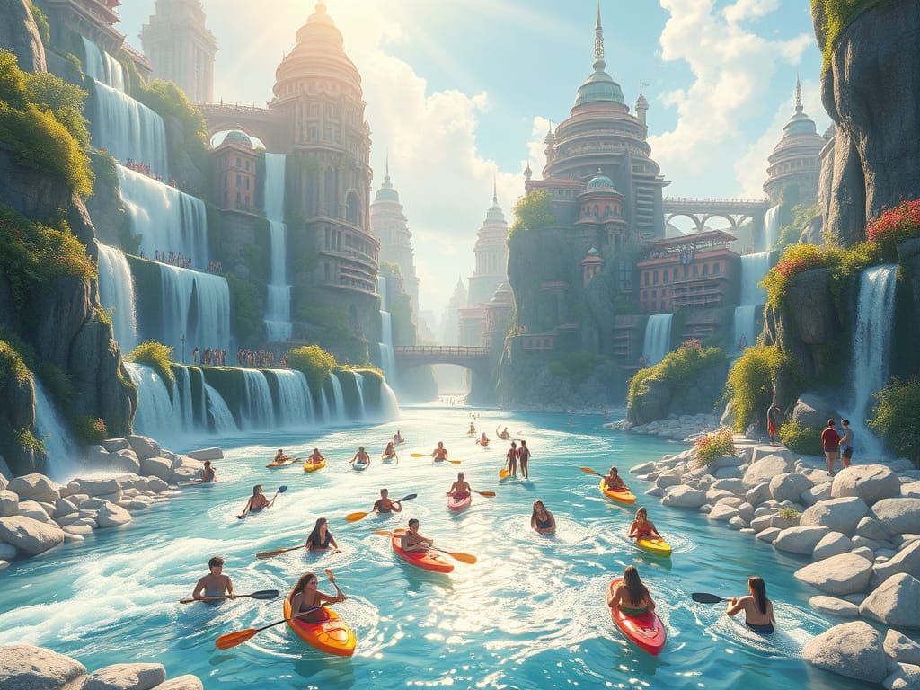 Ethereal Fantasy Cityscape in Soft Focus