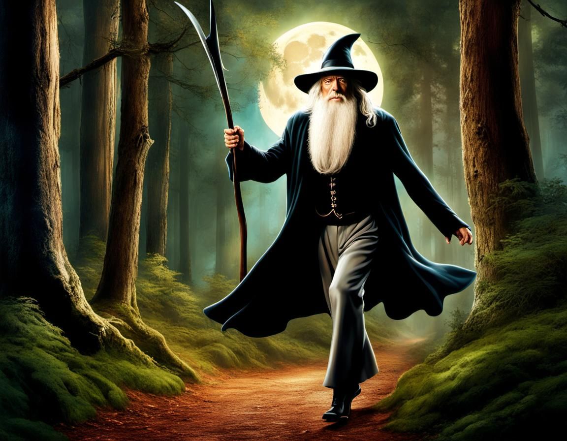 Gandalf Moonwalks in a Fantasy Forest