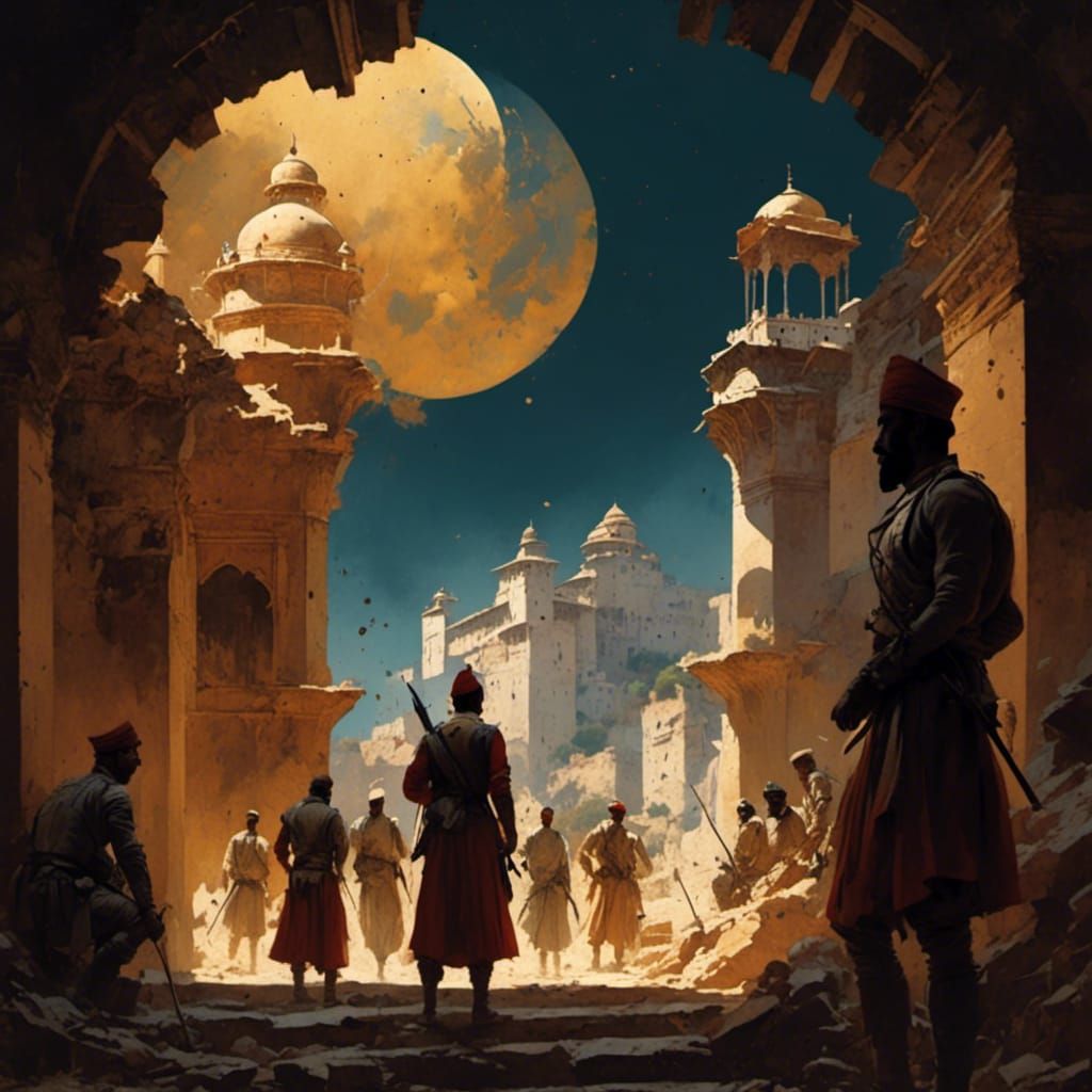 Rajasthan Fort Overlooking City: 8k Realistic Image