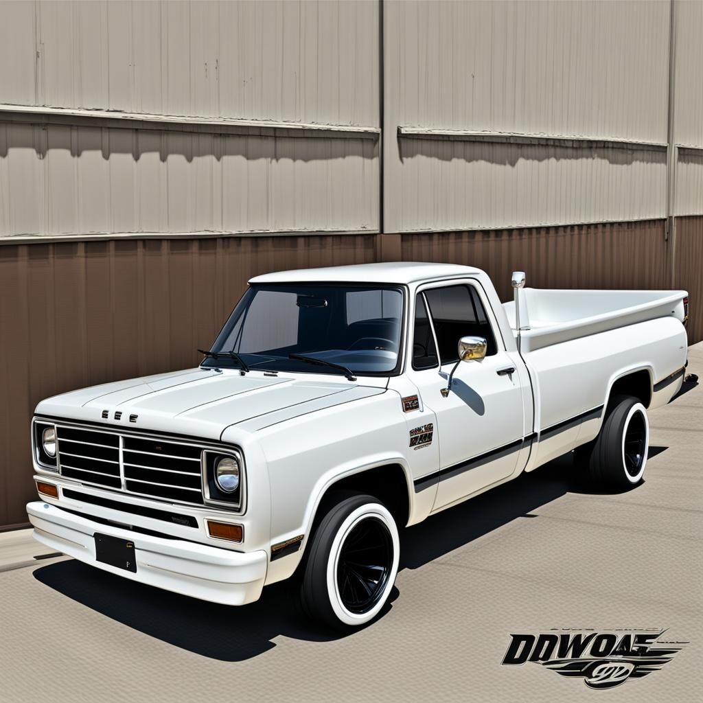 Slammed 1989 Dodge D100 Racing Truck Matte Painting