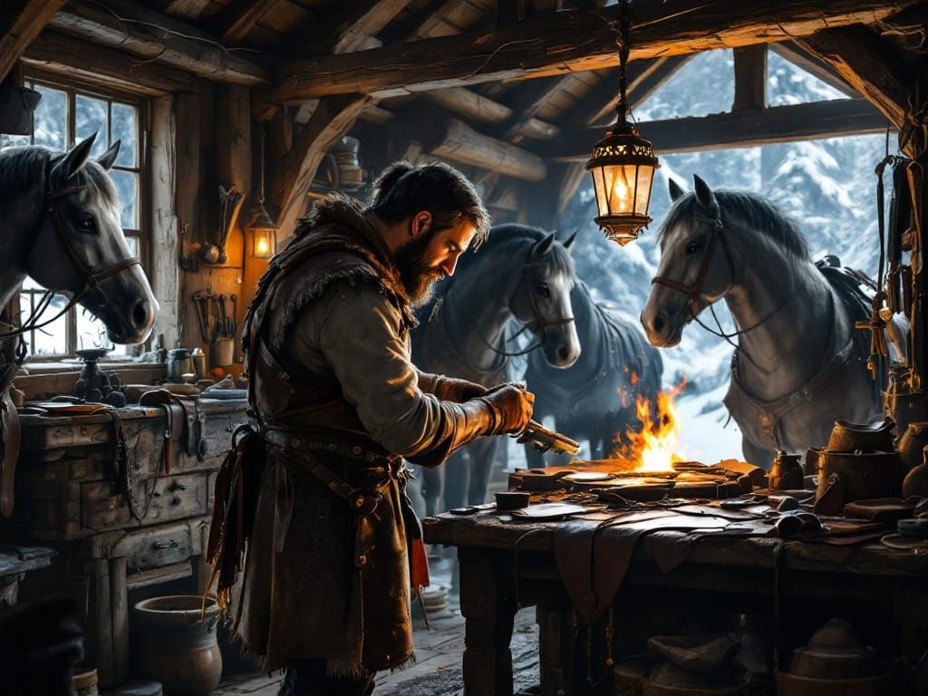 Medieval Fantasy Blacksmith Creates Majestic Leather Saddles...