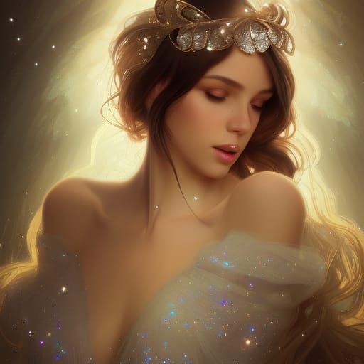 Glittering Princess with Crystal Jewelry