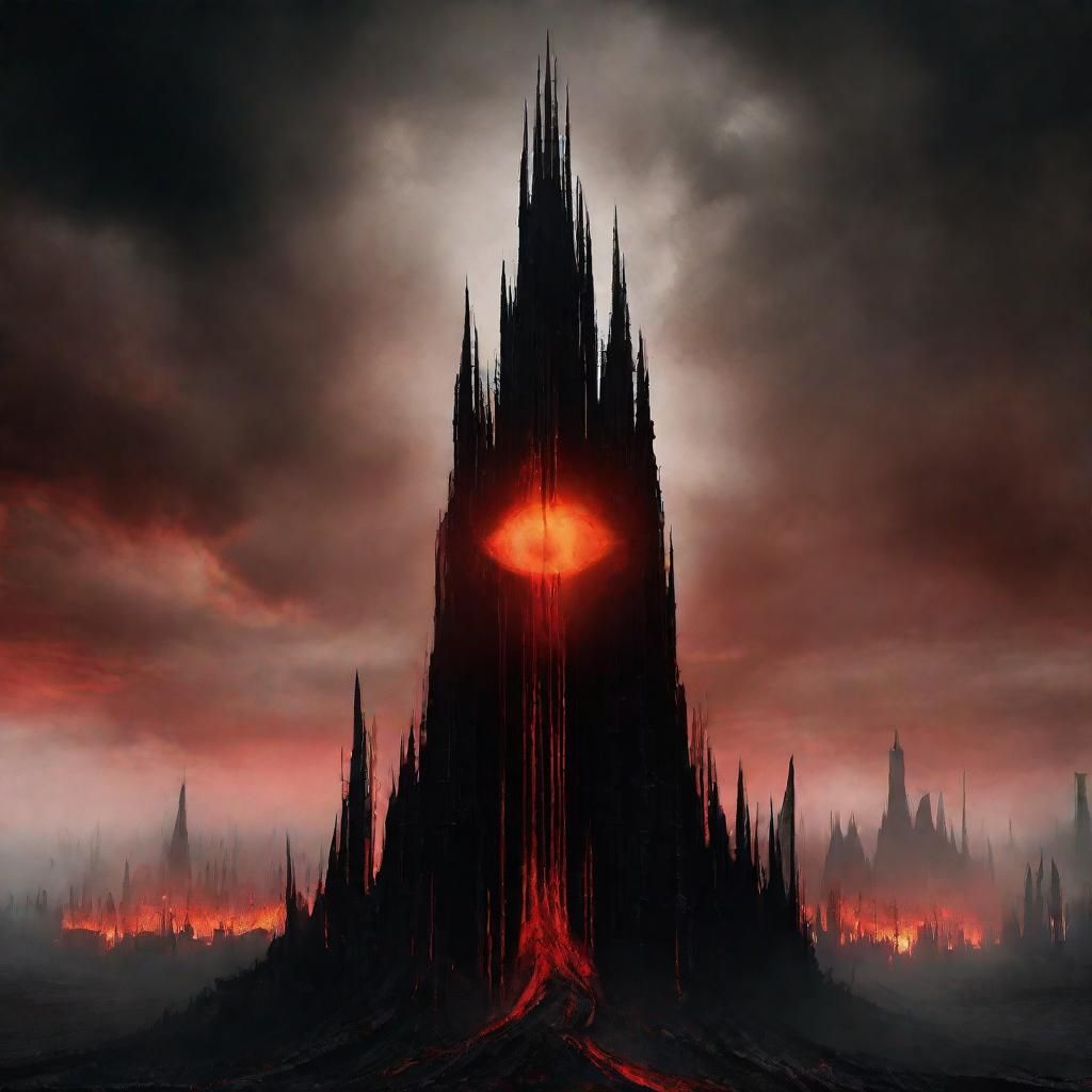 Fiery Eye of Sauron on Dark Tower