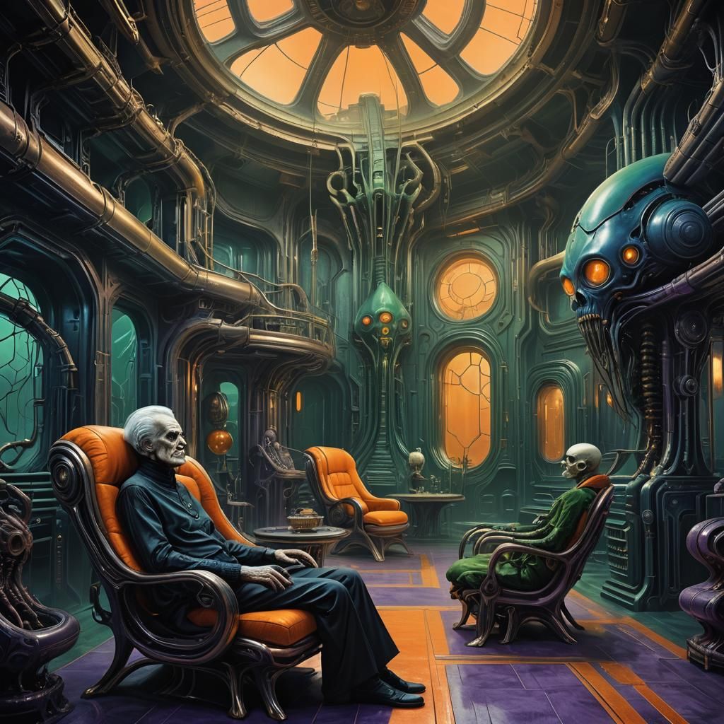 Biomechanical Retirement Home in Surrealist Style