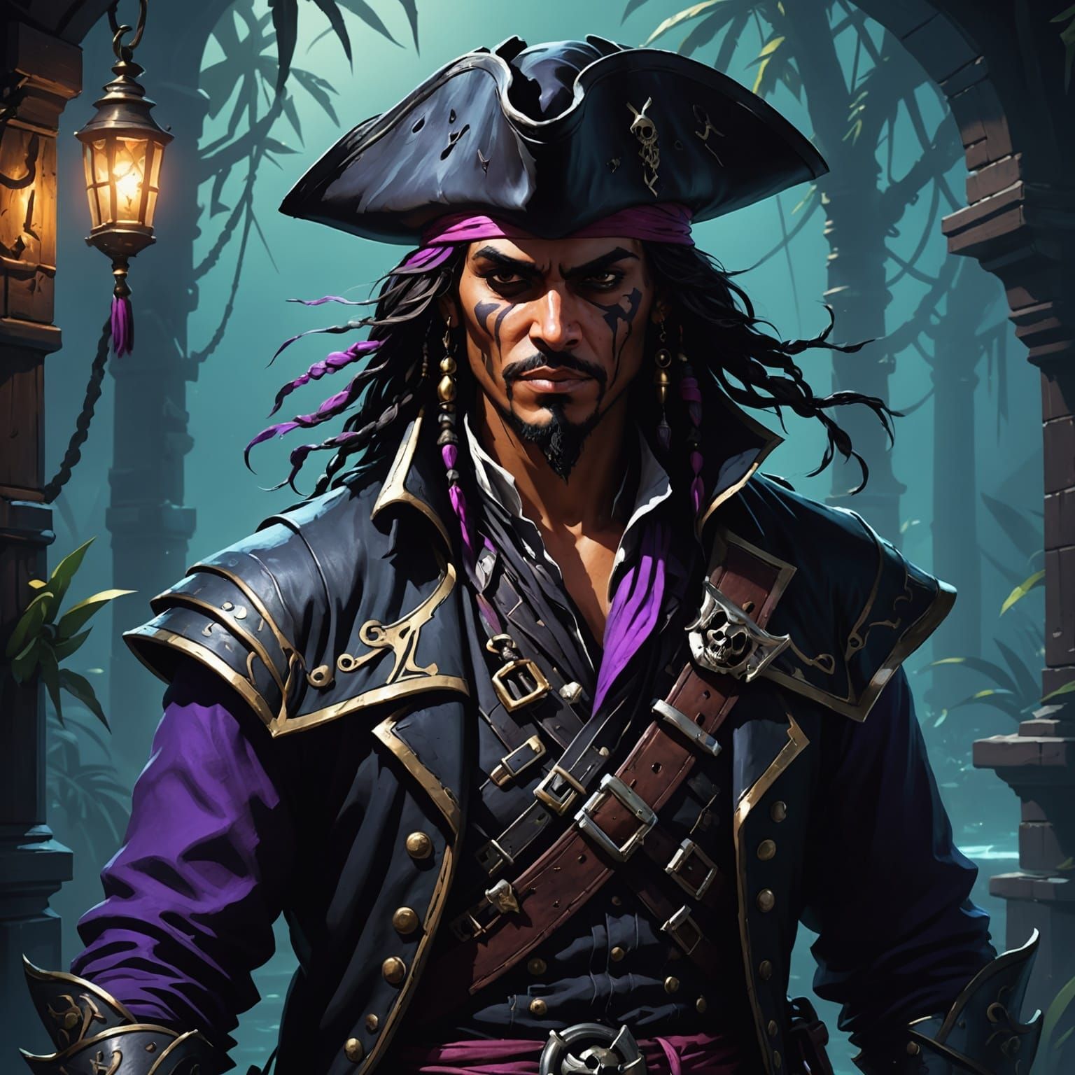 The Shadow Pirate in a Dark Alley