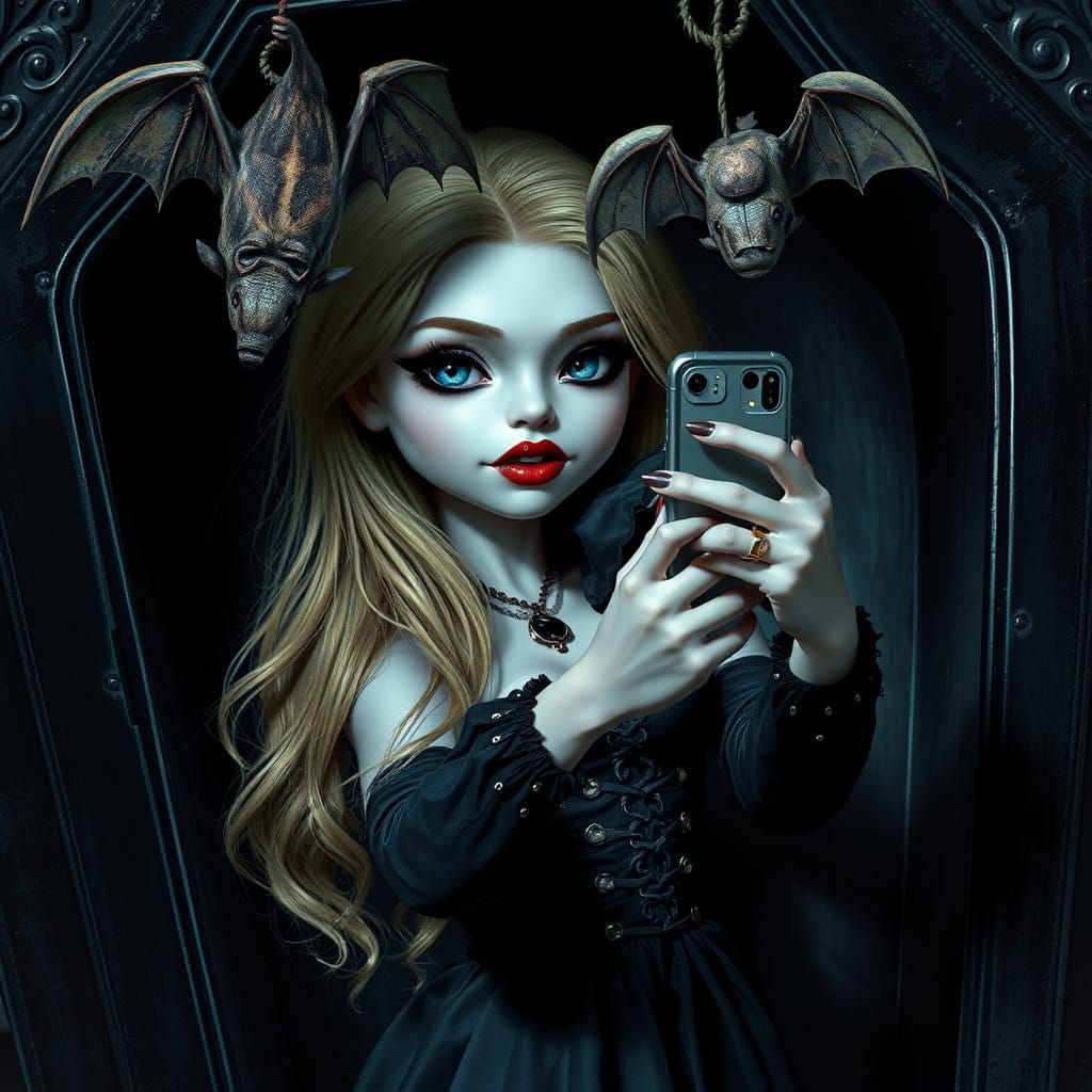 Vampire Selfie in Dark Fantasy Style