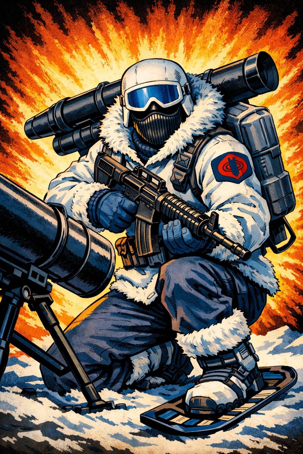 Arctic Soldier in Vintage Action Figure Art Style