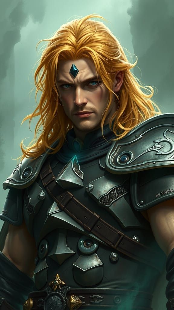 Ethereal Warrior in Mystical Realm