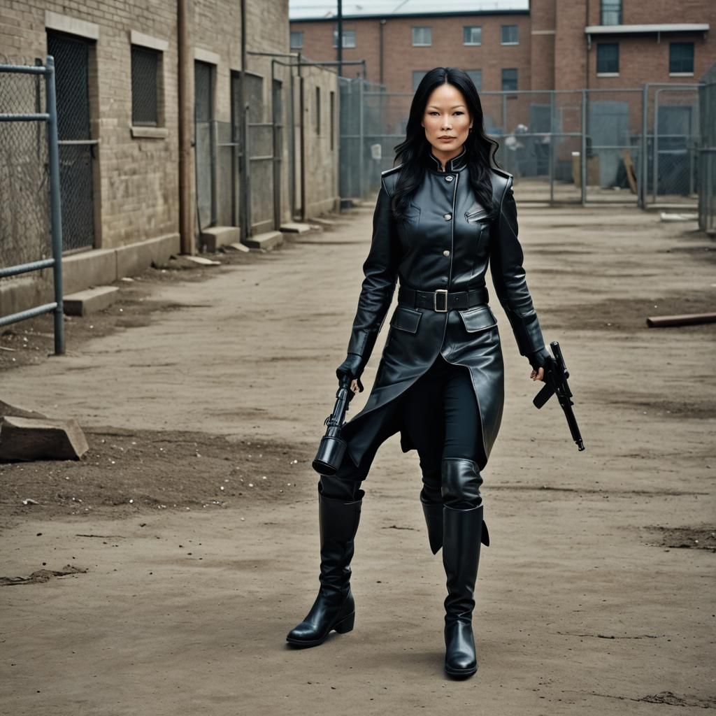Lucy Liu as Leather-Clad Prison Guard