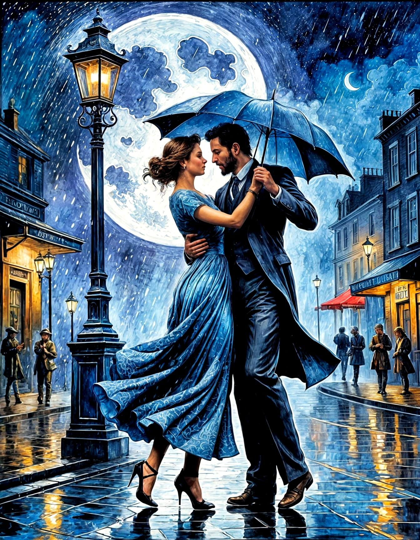 Romantic Rain Dance: Impasto Painting with Bioluminescent Au...