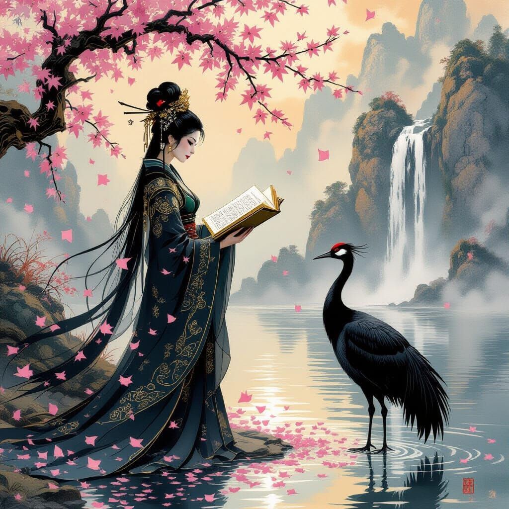 Mystical Figure Conjuring Magic, Fantasy Art