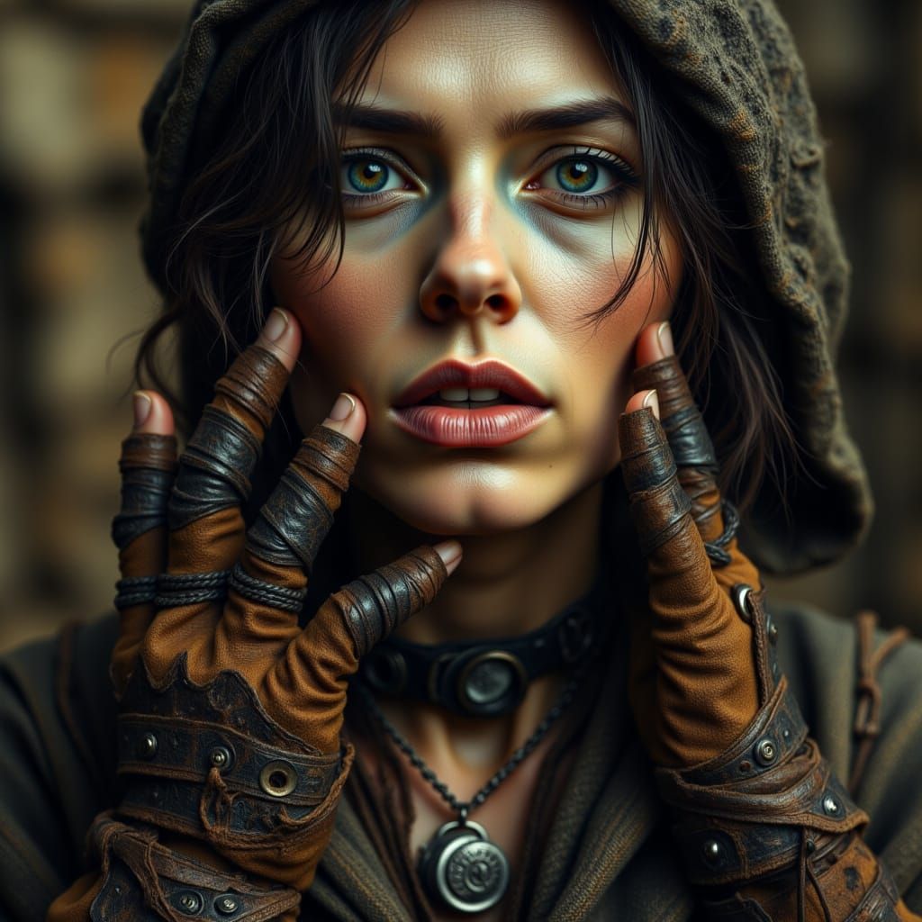 Intense Portrait of a Cunning D&D Thief