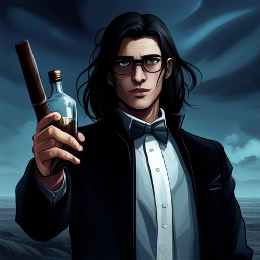 Latino Teen Offering Cigar: Dark Fantasy Art