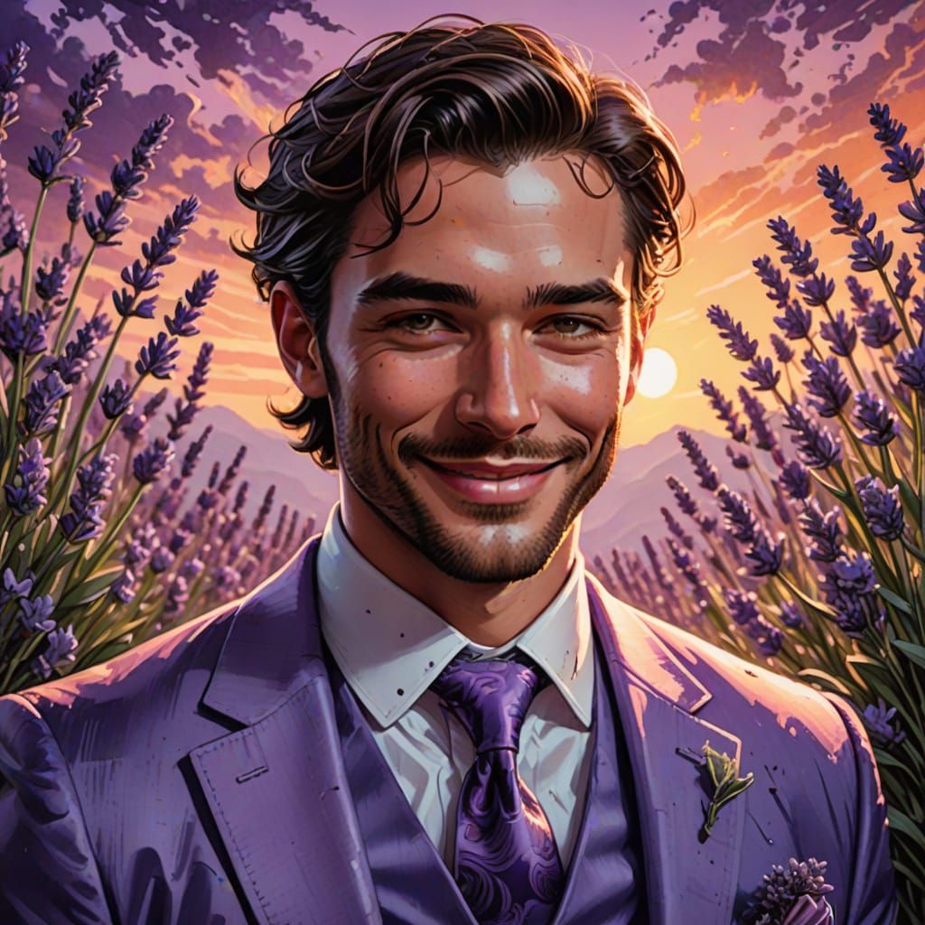 Romantic Comic Book Portrait of Young Groom