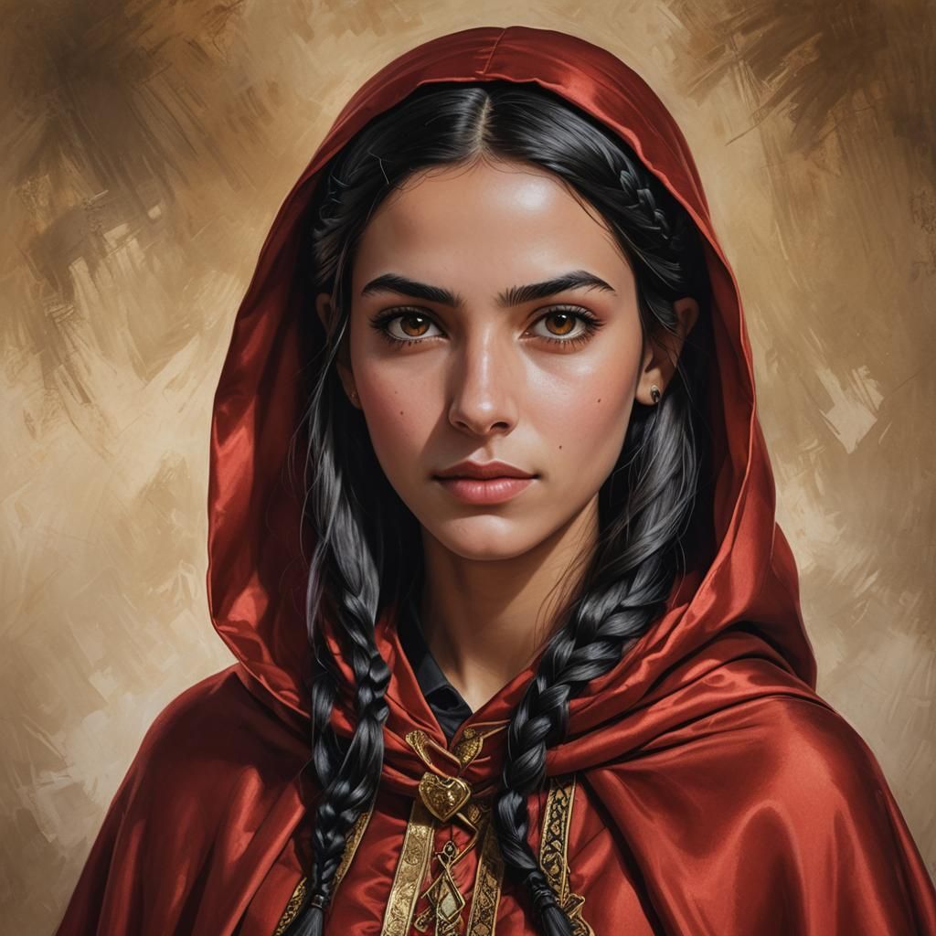 Arabian Magician Girl Portrait in Hyperrealistic Style