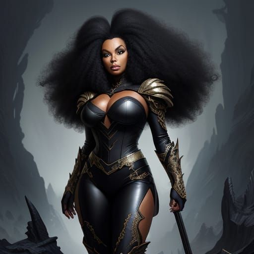 Ethereal Fantasy Siren in Deep Black Leather