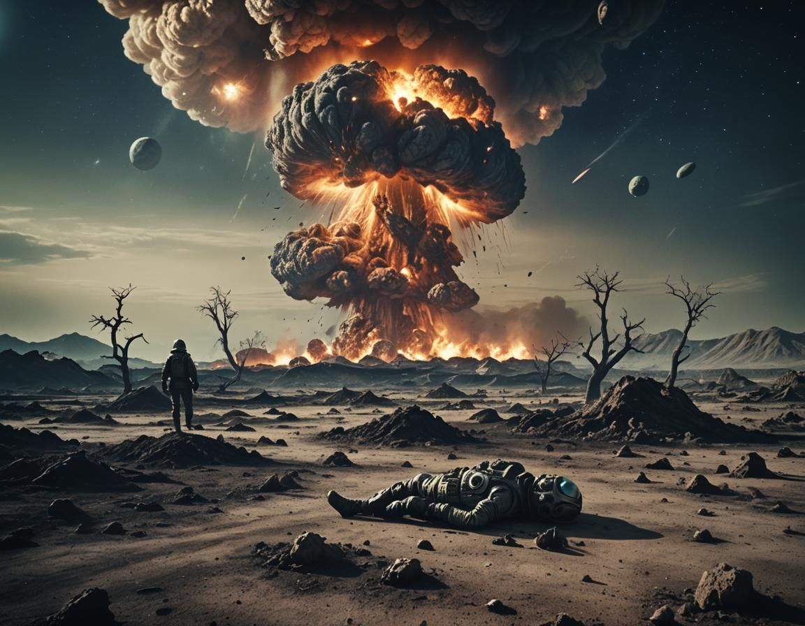Dramatic Nuclear Explosion on Alien Planet Film Still