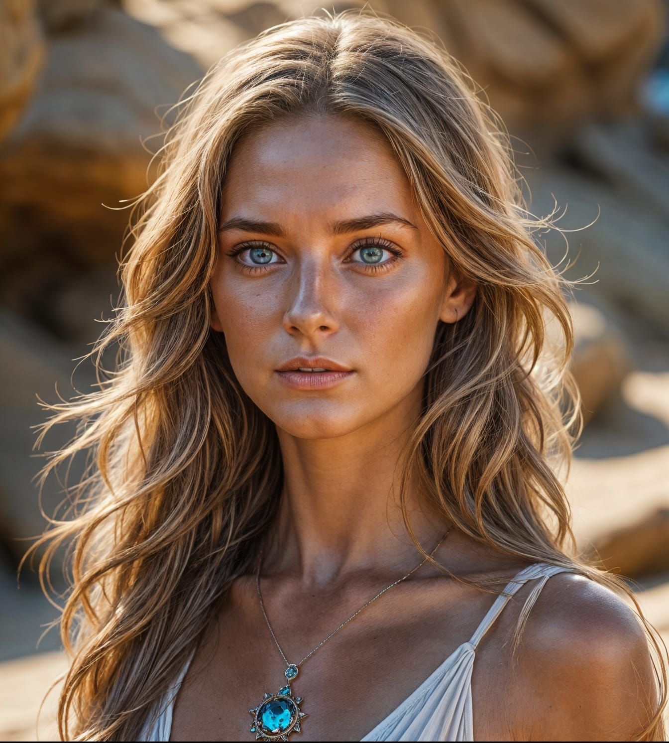 Elegant Woman Portrait with Volumetric Lighting in 4K