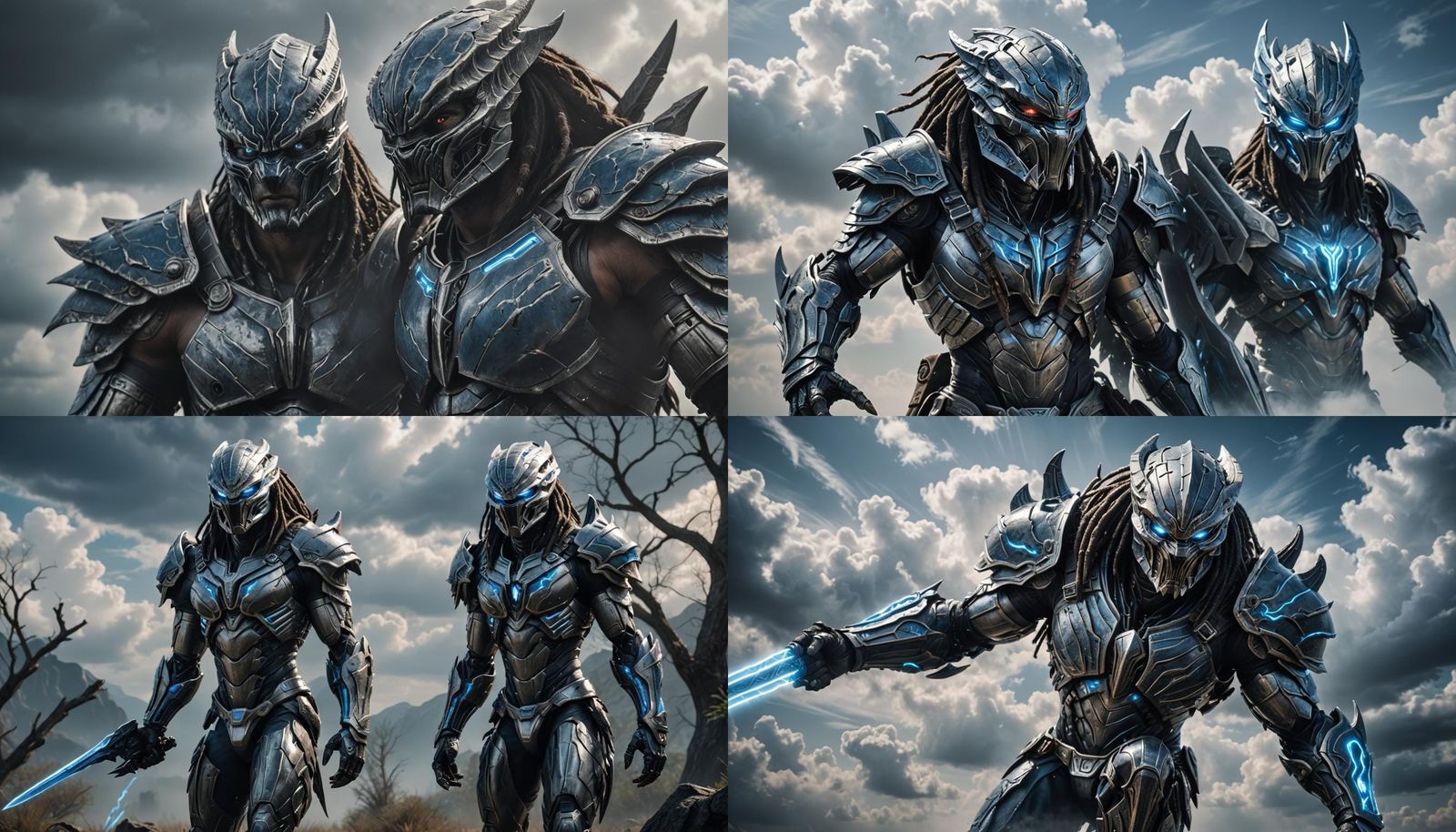 Hyperrealistic Predator in Runed Armor