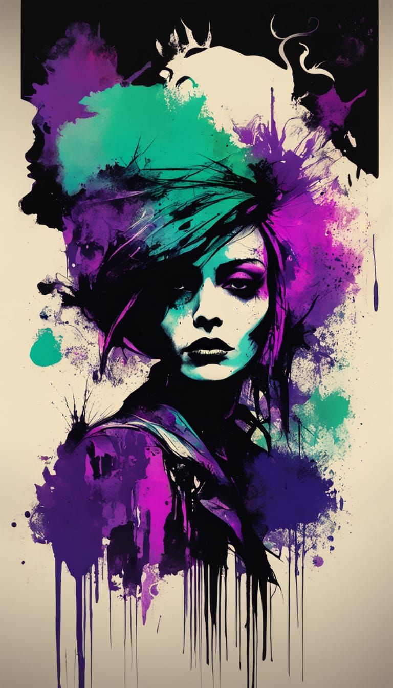 Dark Surreal Abstract Art in British Punk Style