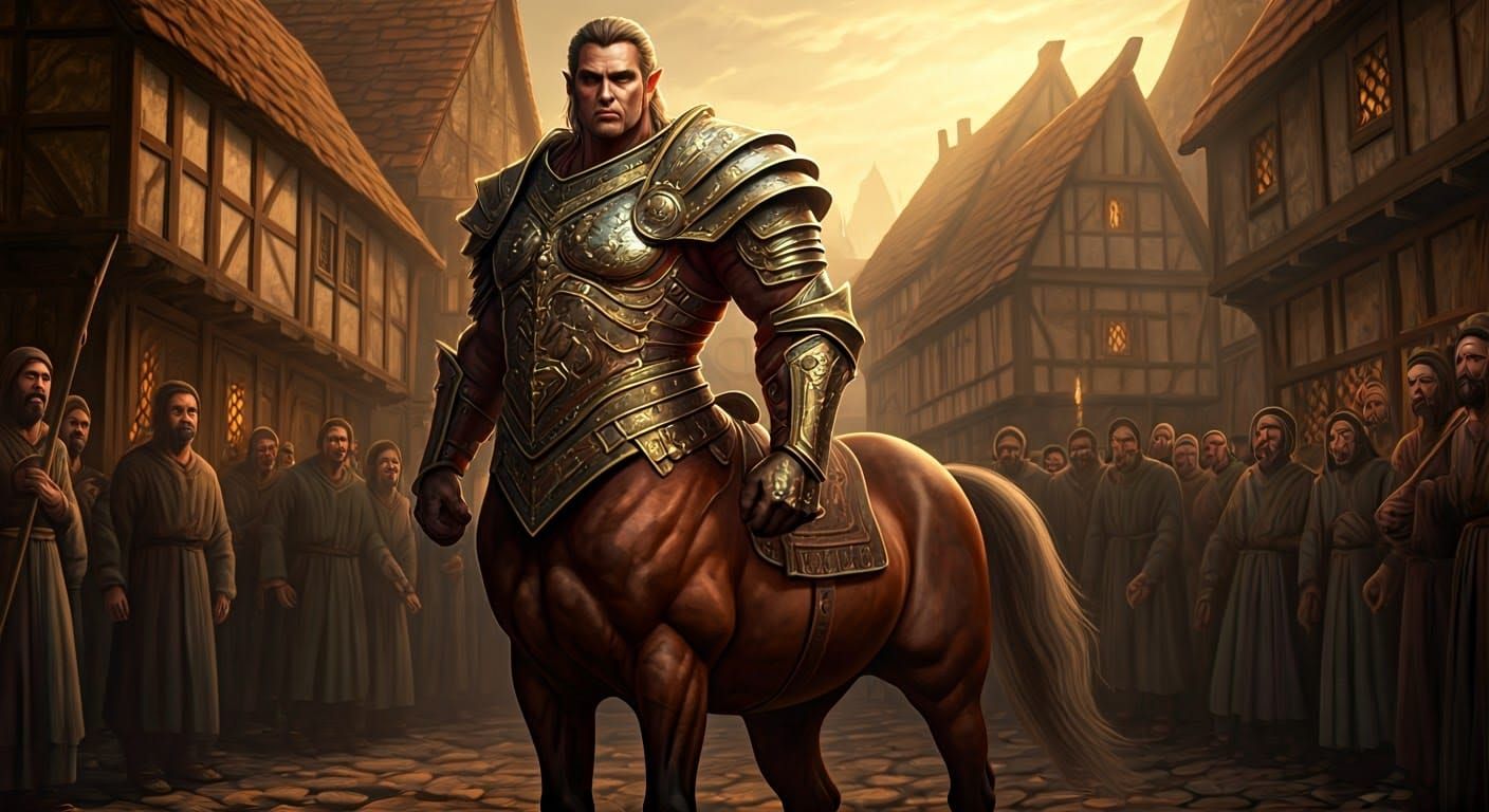 Armored Centaur Inspires Revolt: 3D Rendered Concept Art