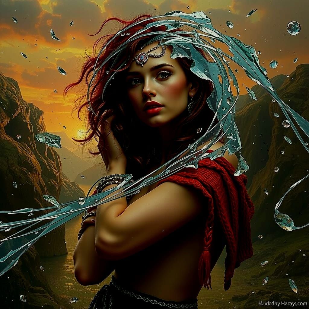 Vibrant Red Swirling Vortex Abstract Art