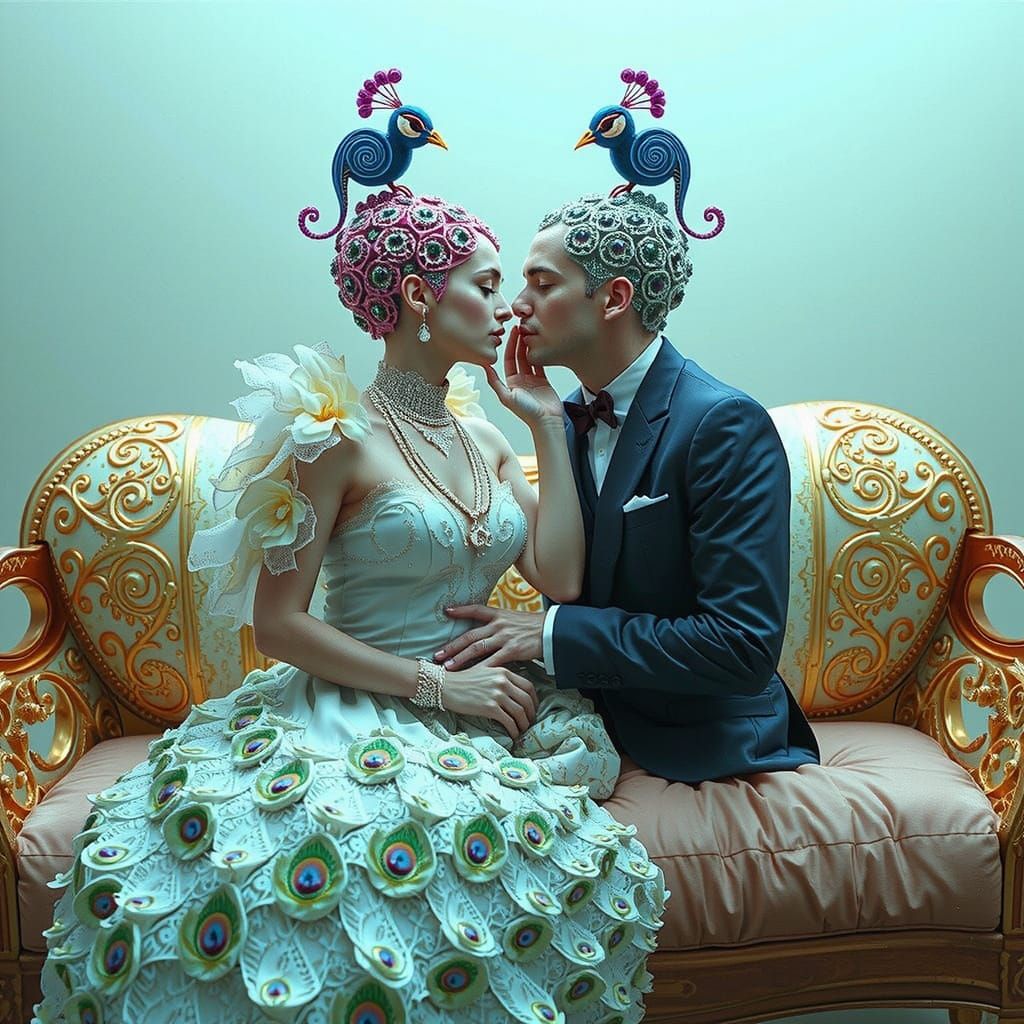 Surreal Peacock: Photorealistic Hyperrealism Masterpiece