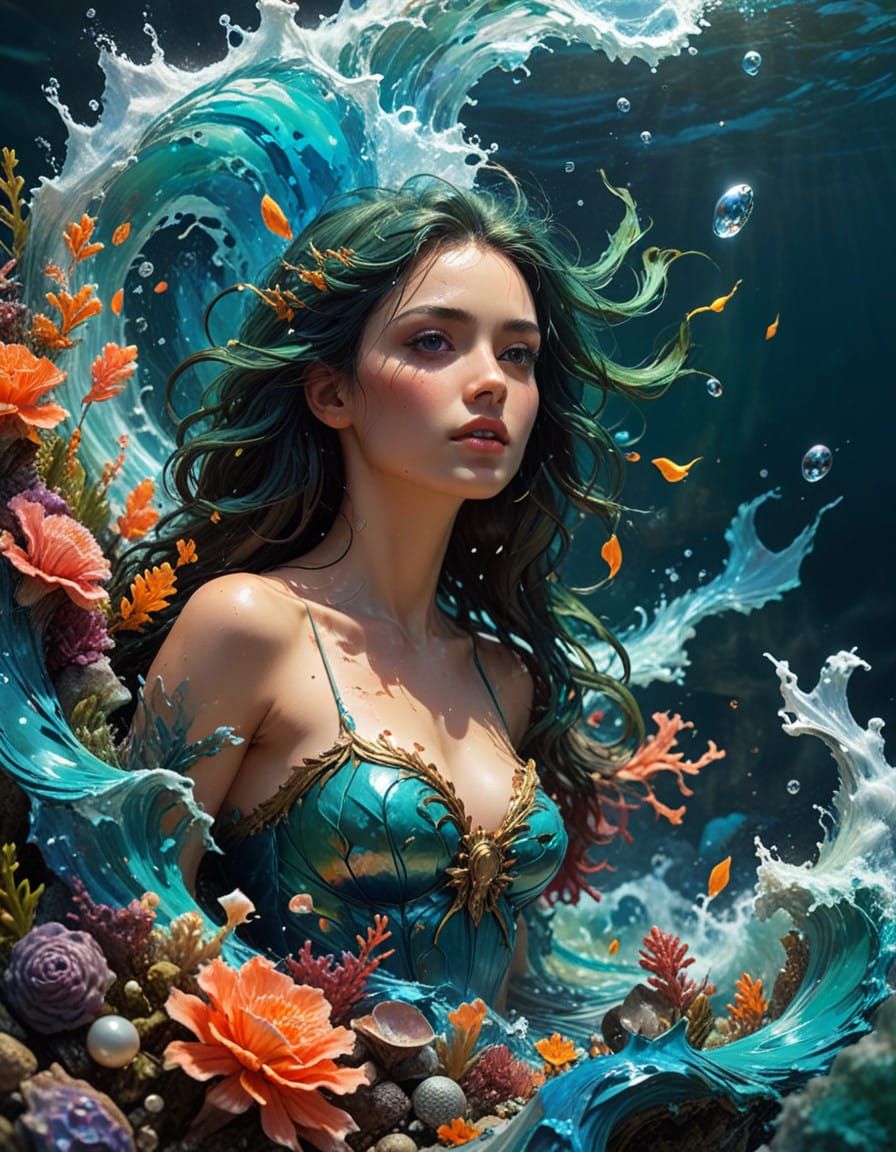 Mystical Ocean Siren Goddess