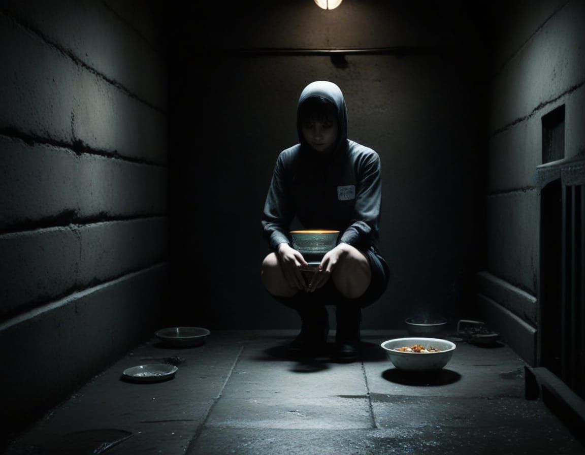 A Lonely Figure in a Desolate Cell