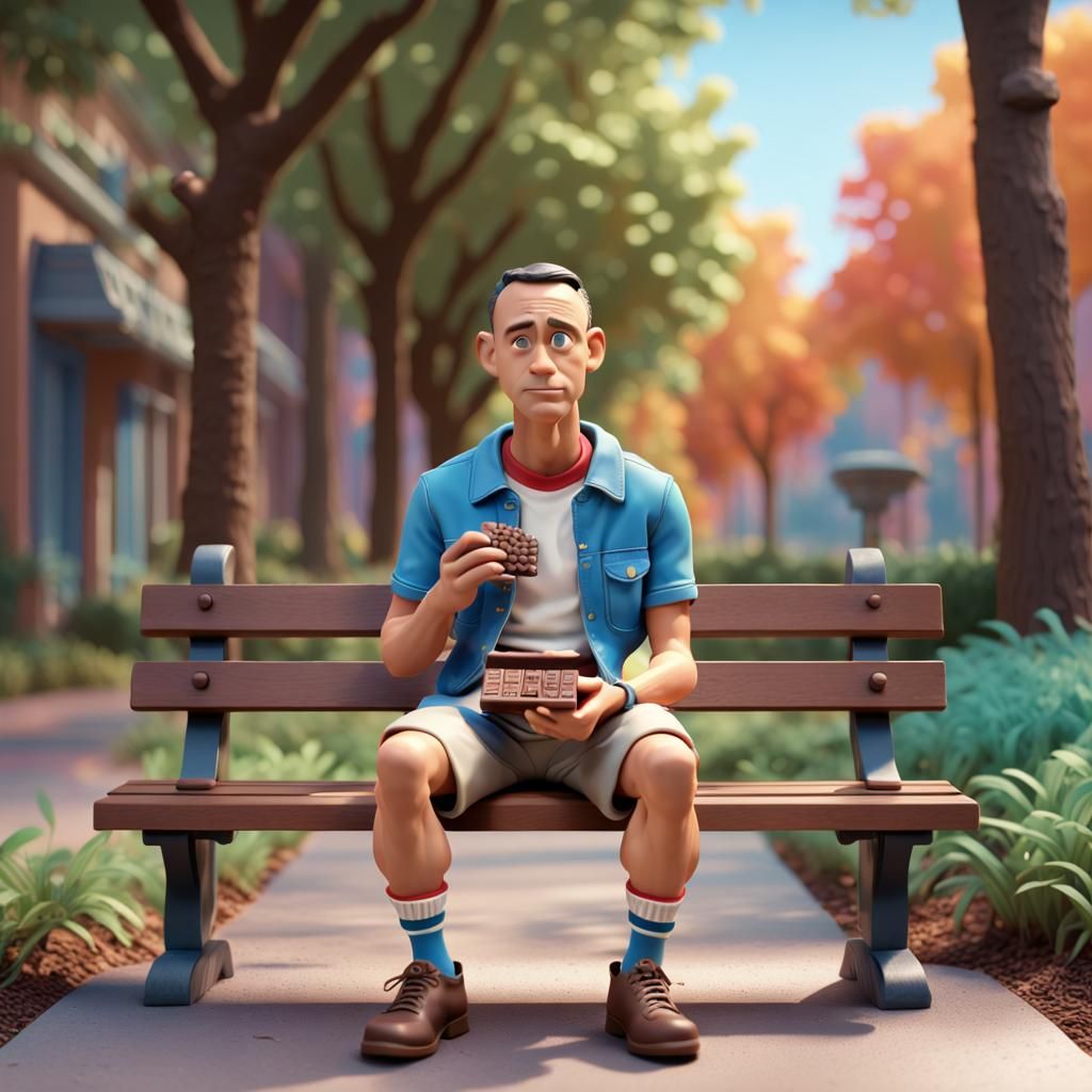 Forrest Gump as Claymation 3D Digital Art