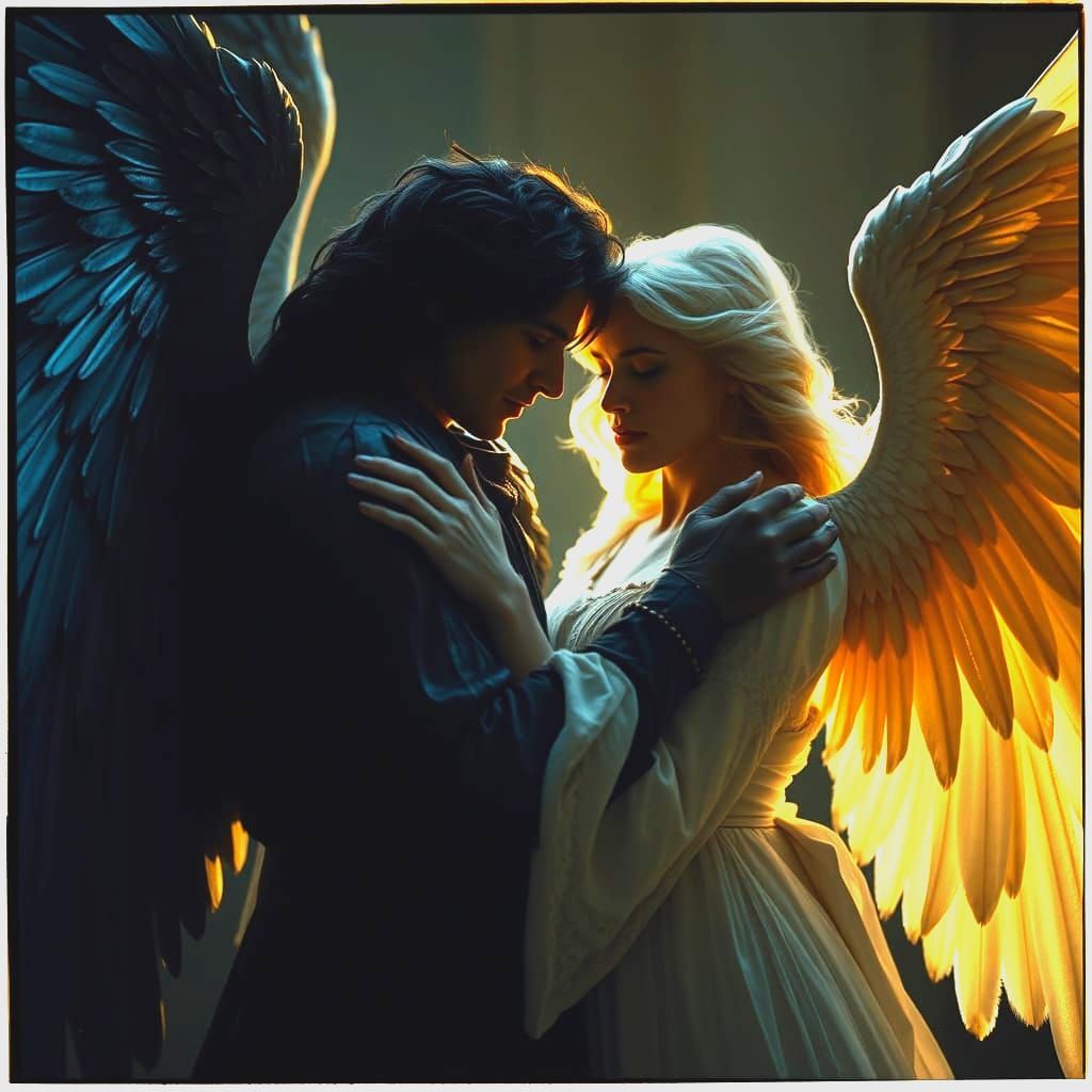 Dark Angel and Light Angel in Cinematic Film Style