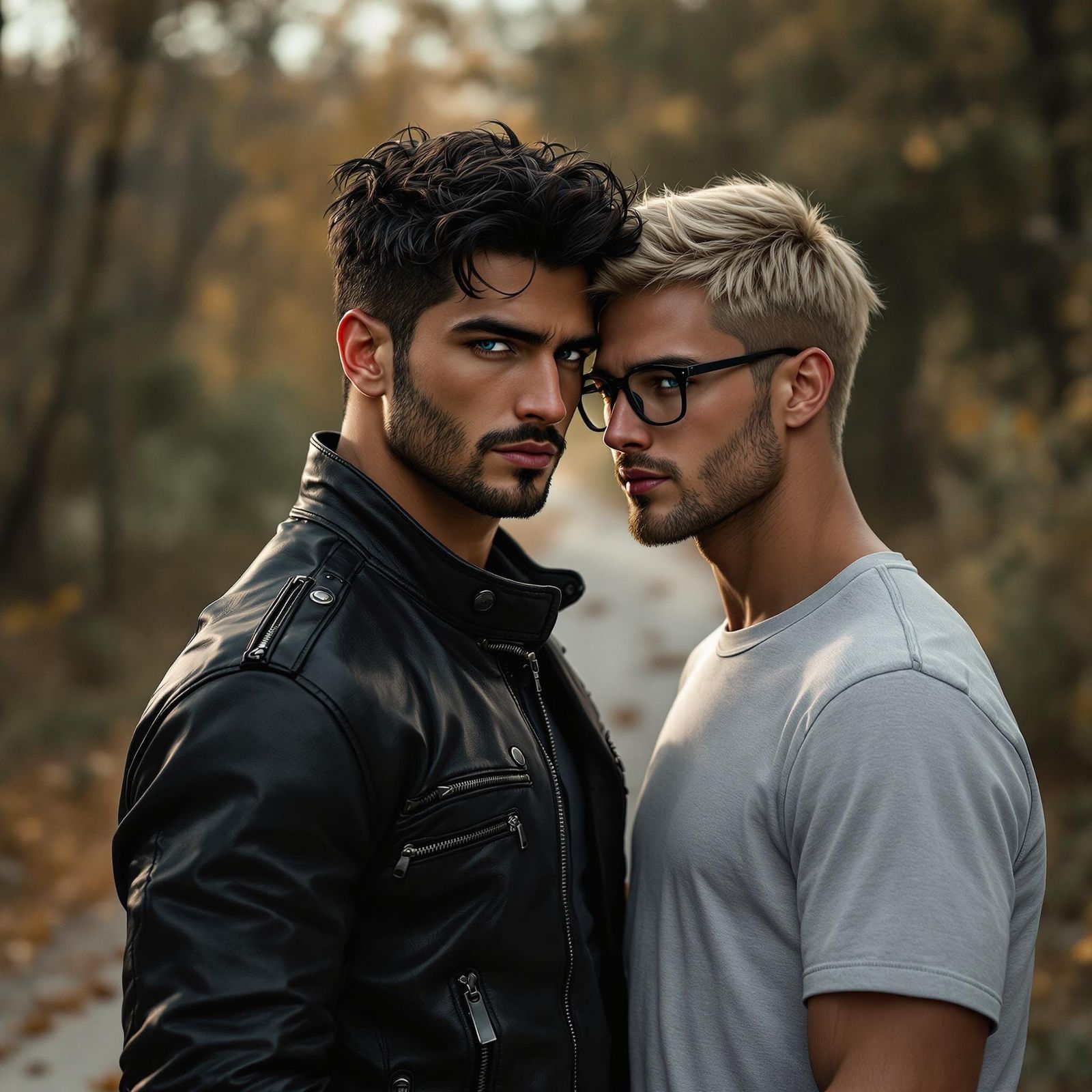 Chiseled Italian-American Athlete Embracing His Husband in a...