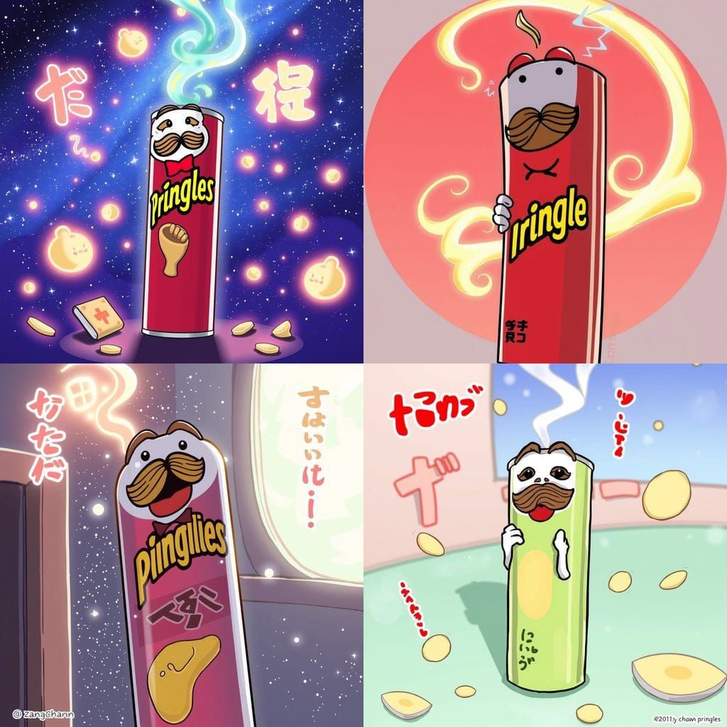 Pringles in Anime Key Visual Style