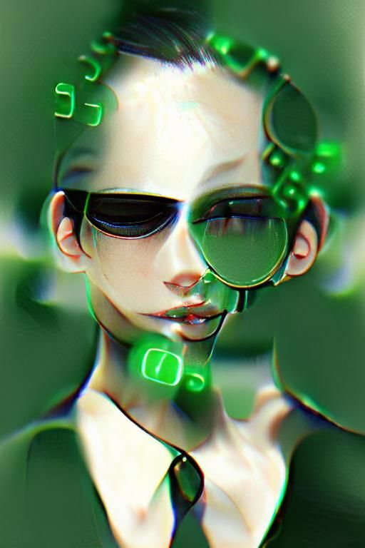 Matrix Code Reflected in Sunglasses